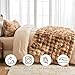 EMME Faux Fur Throw Blanket Tie Dye Brown - Big Bubble Rabbit Cozy Blanket for Couch, Small Fluffy Fuzzy Cozy Blanket, Thick Furry Plush Shaggy Blankets, 650GSM, 50x60 Inches