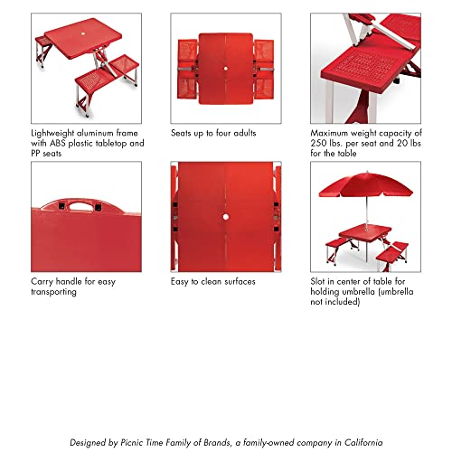 Image of Picnic TIME NFL Football Field Folding Picnic Table, Camping Table, Outdoor Table with Umbrella Hole
