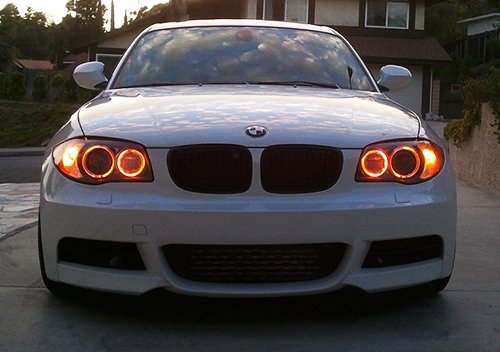 RZG 2 ampoules LED Angel Eye Halo couleur ambre pour phares de jour DRL Canbus pour E39 E60 E61 E87 E53 E63 E65