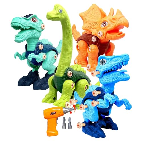 Kidology Dinosaur Toys For Kids Dinosaur With Electric Drill Toys For 3 4 5 6 7 8 Year Old Boys And Girls, Screw Connection Dinosaur Building Toy (Dinosaur Assembled Toy), Multicolor