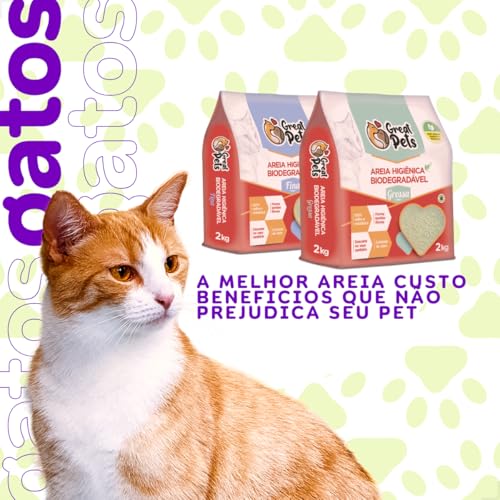 KIT 2 Areias Para Gatos Biodegradavel Mandioca Milho Fina Grossa 4kg (FINA + GROSSA)