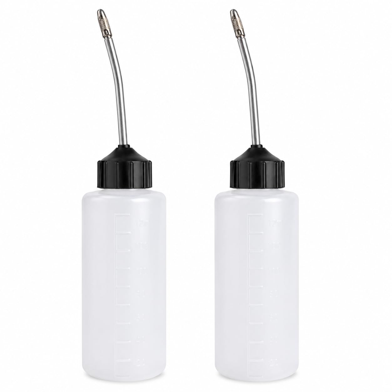ZENITH Oil Dispenser Squeeze Bottle, 120 ml, Pack of 2, Plastic with Metal Nozzle (White Black Metal 120 ml 2pc)-image-26
