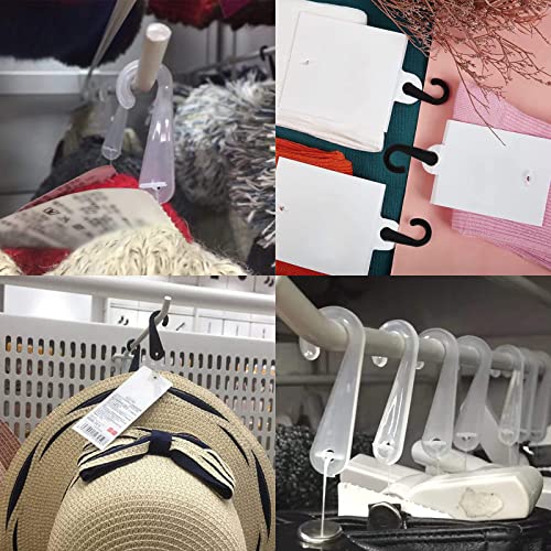 Renashed 500Pcs 1 3/4 Inch Sock Display Hooks for Socks and Hat, Plastic J Hooks for Socks Retail Display Hanger(Clear)