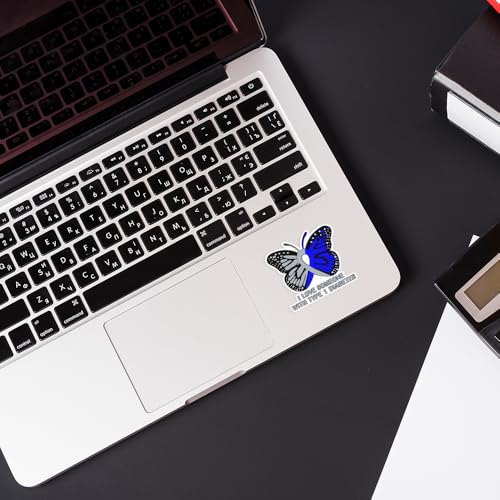 Image of SODAVA 3Pcs I Love Someone with Type 1 Diabetes Sticker, T1D Diabetes Awareness Blue Gray Ribbon Butterfly Stickers for Laptop Water Bottle Phone Accessory Boat Car Bumper Window Helmet, Sticker