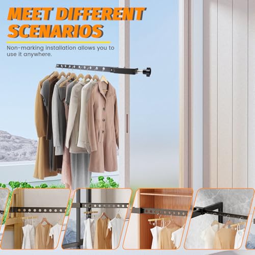 Séchoir à linge mural pliable sans perçage pour intérieur et balcon