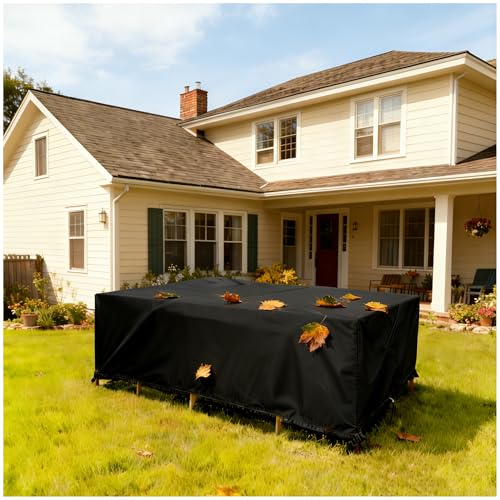 XDPBLM Housse Salon de Jardin Exterieur Noir 50x50x70cm/LxWxH 420D Oxford Bâche Table de Patio Imperméable Bache de Protection Salon, Housse pour Mobilier de...