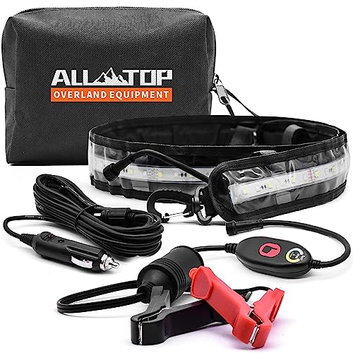 ALL-TOP Flexible Camping Light Strip with Mounting Jacket - 1300 Lumen - (White/Amber) - IP67 Dual-Protection Water Resistance - RV Camping, Overland, Awning Light and Boating