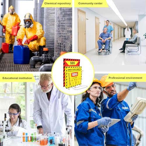 msds sds binder and wall stationyellow heavy duty 3 inch material safety data sheet 3 ring binder with sds wire rack and display signchainmounting hardwaresafety posters and msds labels