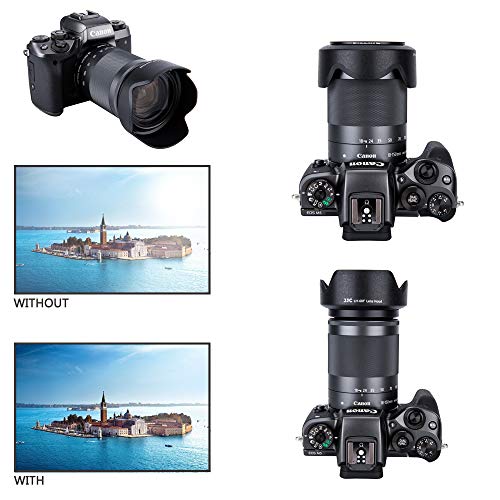 Image of JJC LH-60F Bayonet Lens Hood for Canon EF-M 18-150mm f /3.5-6.3 is STM, Replaces Canon EW-60F