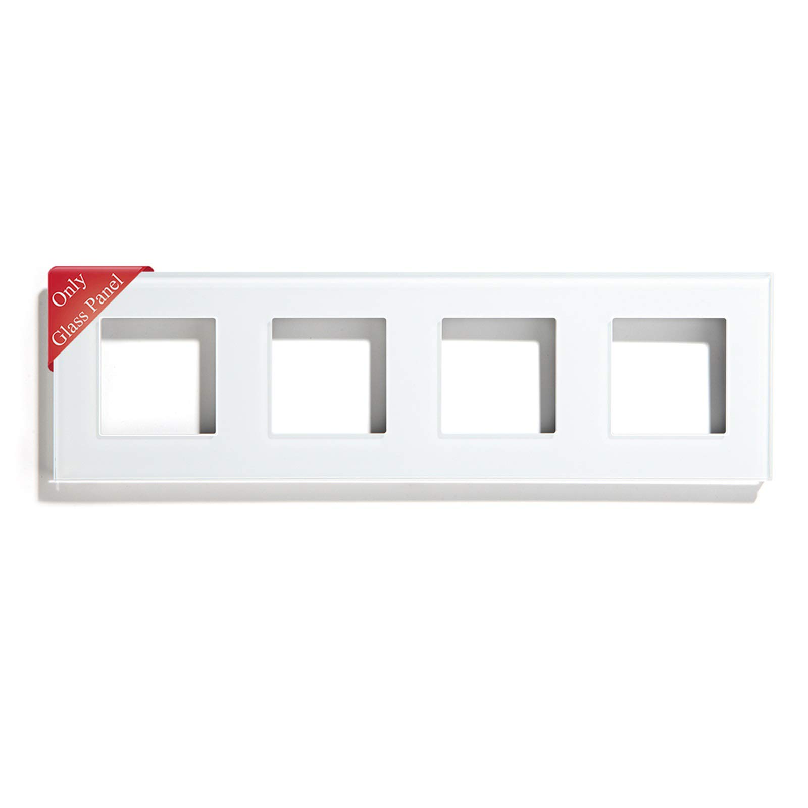 BSEED Panel de vidrio con marco para interruptores de luz y enchufes Panel de vidrio de vidrio para interruptores de luz de pared y enchufes Blanco 299 mm
