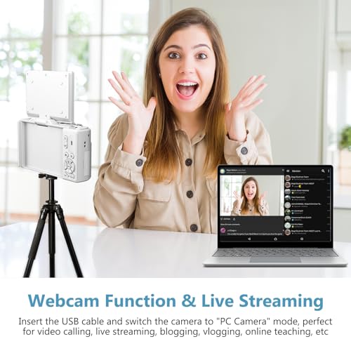 Image of VJIANGER 4K Digital Camera, Vlogging Camera with 180 Flip Screen