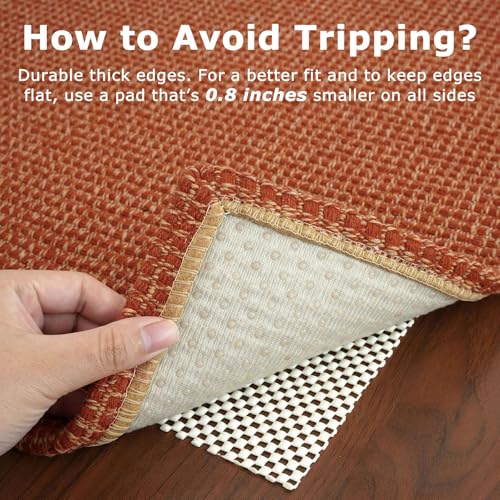 KOZYFLY Long Runners for Hallways 2x12 ft Washable Kitchen Runner Non Slip Rubber Backed Hallway Rugs Cotton Entryway Runner Rug Floor Carpet for Indoor Hall, Backdoor, Kitchen, Orange/Tan