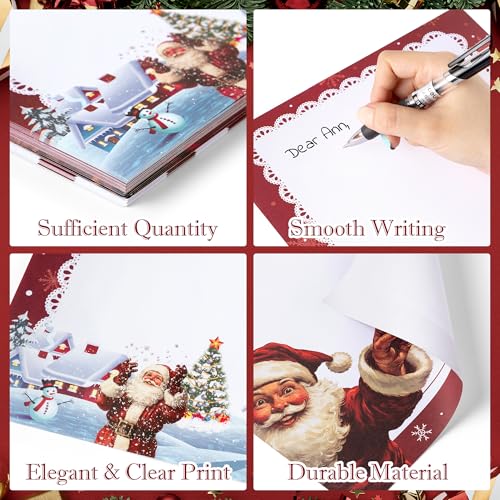 100 Sheets Christmas Stationery Paper 8.5" x 11" Xmas Santa Candy Cane Holly Border Letterhead Decorative Writing Letter Notes for Winter Holiday Events Invitations Greetings Office School Printing - Image 5