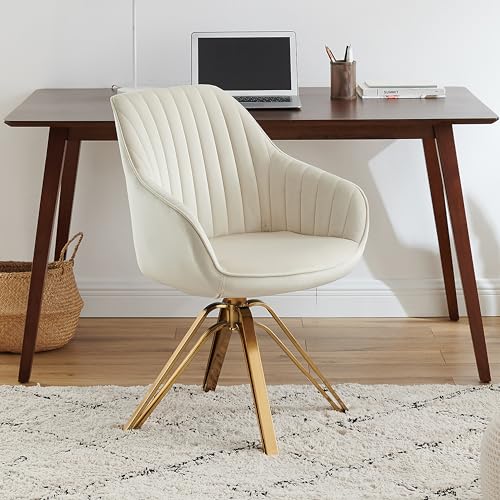Zouron Silla De Comedor De Terciopelo Con Pies Dorados, Silla De Oficina Giratoria, Silla De Salón Con Reposabrazos Y Asiento Acolchado Grueso, Sillas De Cocina, Beige Zouron Silla De Comedor De Terciopelo Con Pies Dorados, Silla De Oficina Giratoria, Silla De Salón Con Reposabrazos Y Asiento Acolchado Grueso, Sillas De Cocina, Beige