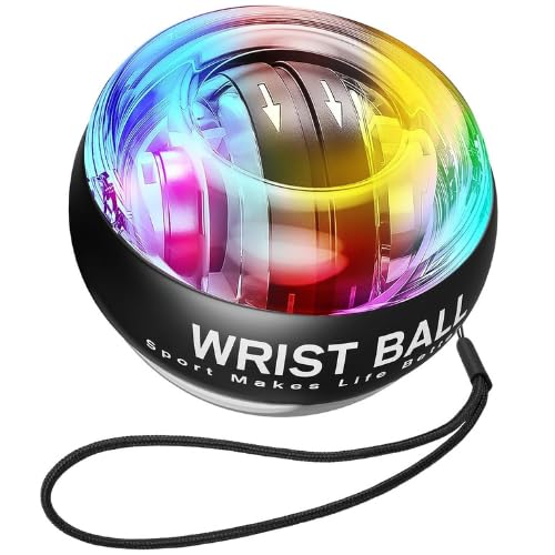 Power Wrist Gyro Ball Trainer, Hand Forearm Strengthener, Hand Gripper Gyro, Fidget Toys Adults Spinner, Forearm Strengthener Hand Grip Exercise Equipment, Hand Gripper, Colorful Lighting Ball, Gyroscopic & Exerciser for Stronger Muscle Fingers Bones Workout Exercise klivory-image-13