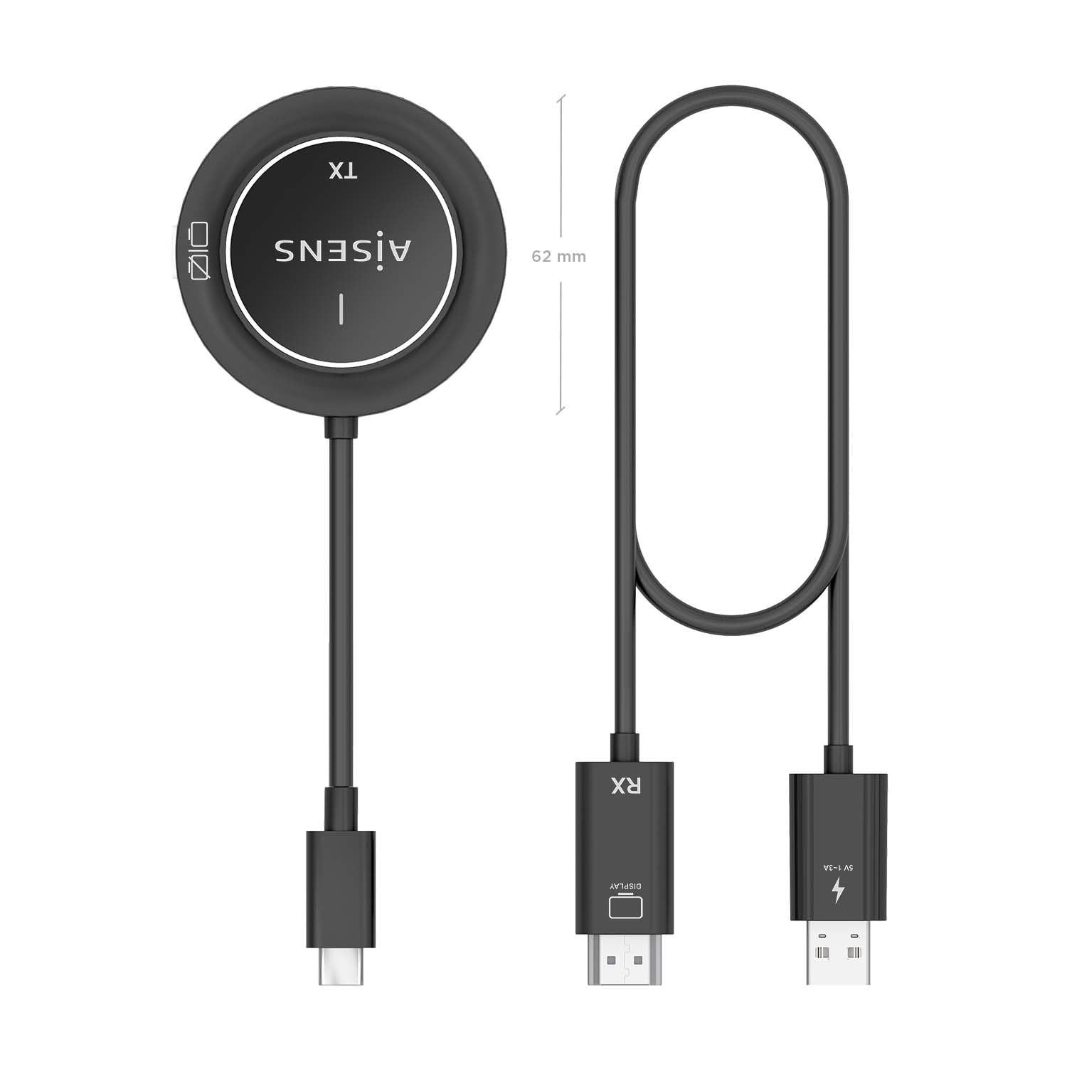 AISENS - ASWL-H2KC30M003-BK - USB-C A HDMI INALAMBRICO 1080P 30M