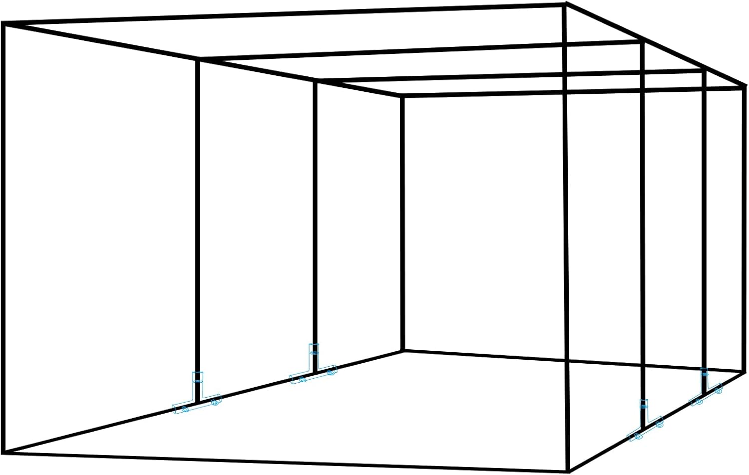 Aoneky 1 3/8'' 3 Way/4 Way/3 Way T Shaped Corner Canopy Fitting - Fits 1" EMT and Nominal Pipe - Cage Frame Corner Kit for Golf Basebal Batting Cage (4pcs 3 Way T Shaped)