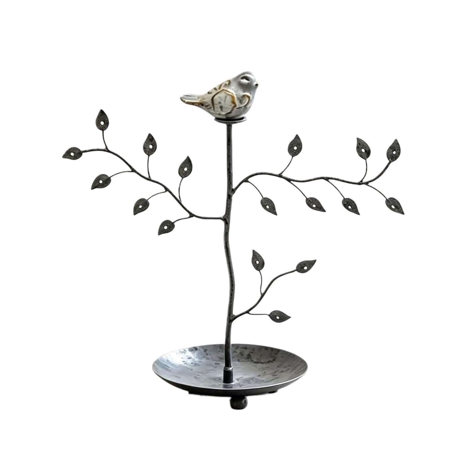 Kg2bVw9dP Jewelry Stand Tree Earring Necklace Stand with Bird Decor and Tray Display Stand