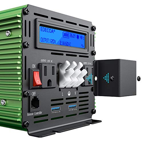Edecoa 24V 3000 Watt Power Inverter Dc 24V To Ac 110V 120V 3000W Power Converter With Lcd Display And Dual Usb Remote #TOP2
