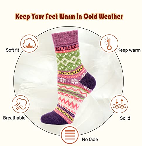 Image of Womens Wool Knit Winter Socks