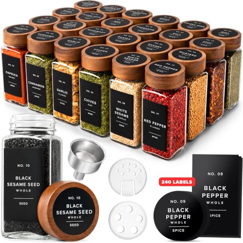 EDELHAUS 24-Pack Acacia Lid Jars