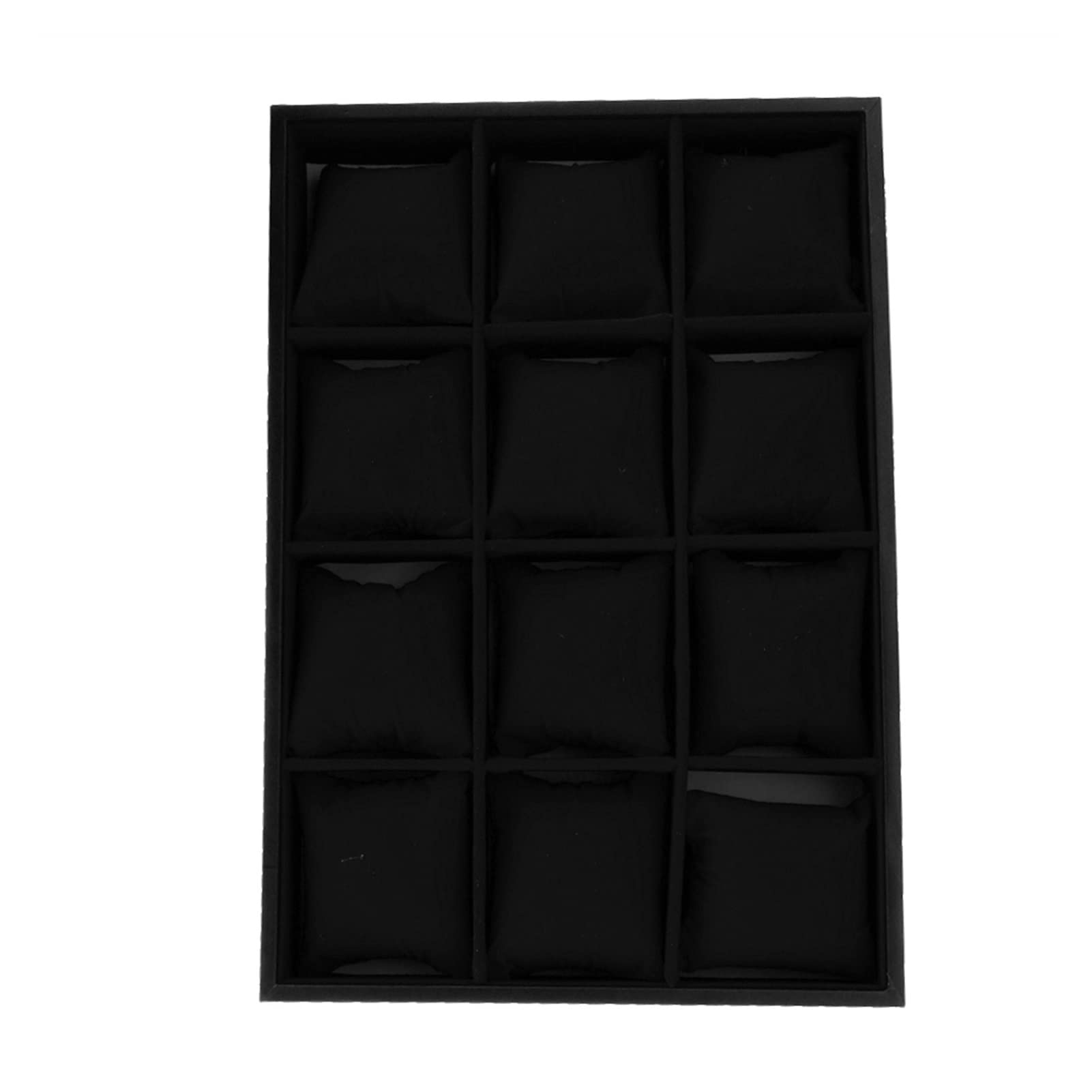 Uhren Aufbewahrungsbox 12 Gitter Samt Watch Schmuck Anzeigen Aufbewahrungsbox Fall Uhrenhalter, schwarz rotgrau Uhrenbox (Color : A)