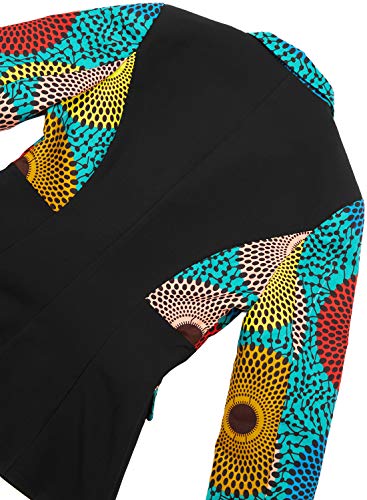 SHENBOLEN Women African Print Coat Notched Lapel Pocket Blazer Jacket4
