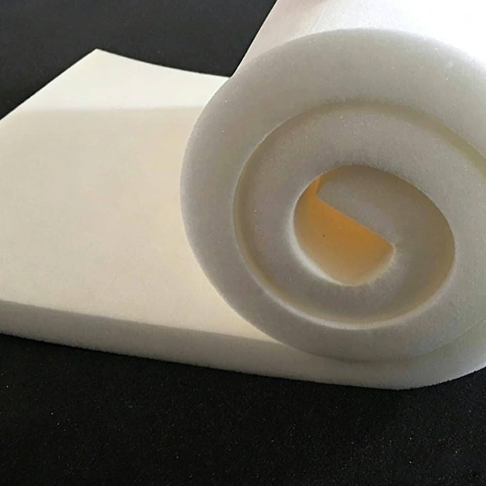 Lámina de espuma de alta densidad blanca para cojines de sofá y banco de 120 x 35 cm