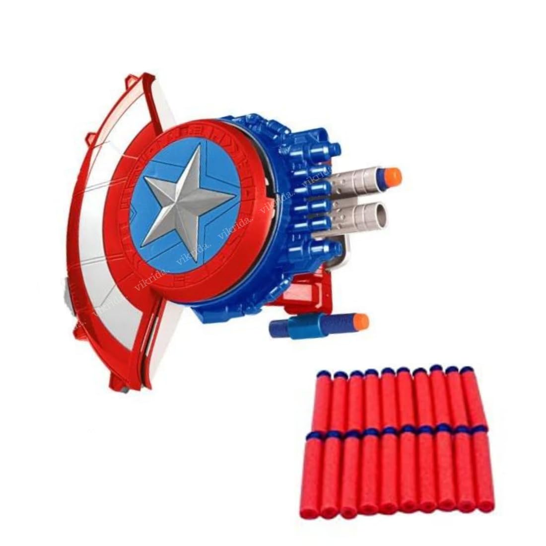 VikriDA Blaster Reveal Shield Toy Gun & Bullet Blaster, Manual Soft Bullet Shooting Shield Toy with 40 Safe Foam Bullets for Kids.