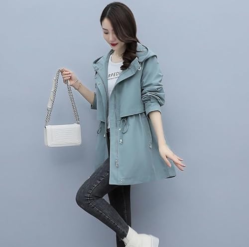 Stylish Blue Medium Women's Waterproof Windbreaker Jacket for Work and Casual Autumn Days - Image 3