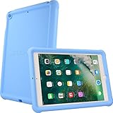 TECHGEAR Schutzhülle für neues iPad 9.7 Zoll 2018 / 2017, [Kinderfreundlich] Leichtes Koffer Silikon Soft Shell Anti-Rutsch-Shockproof + Displayschutzfolie. für 5. und 6. Gen iPad 9,7 - Hellblau