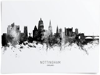 Nottingham England Skyline art print poster, unframed -11526