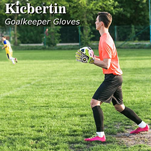 Soccer Goalie Gloves Kids Youth Adult, Goalkeeper Gloves Strong Grip With Fingersave And Double Wrist Protection, Fit Match Training #TOP4