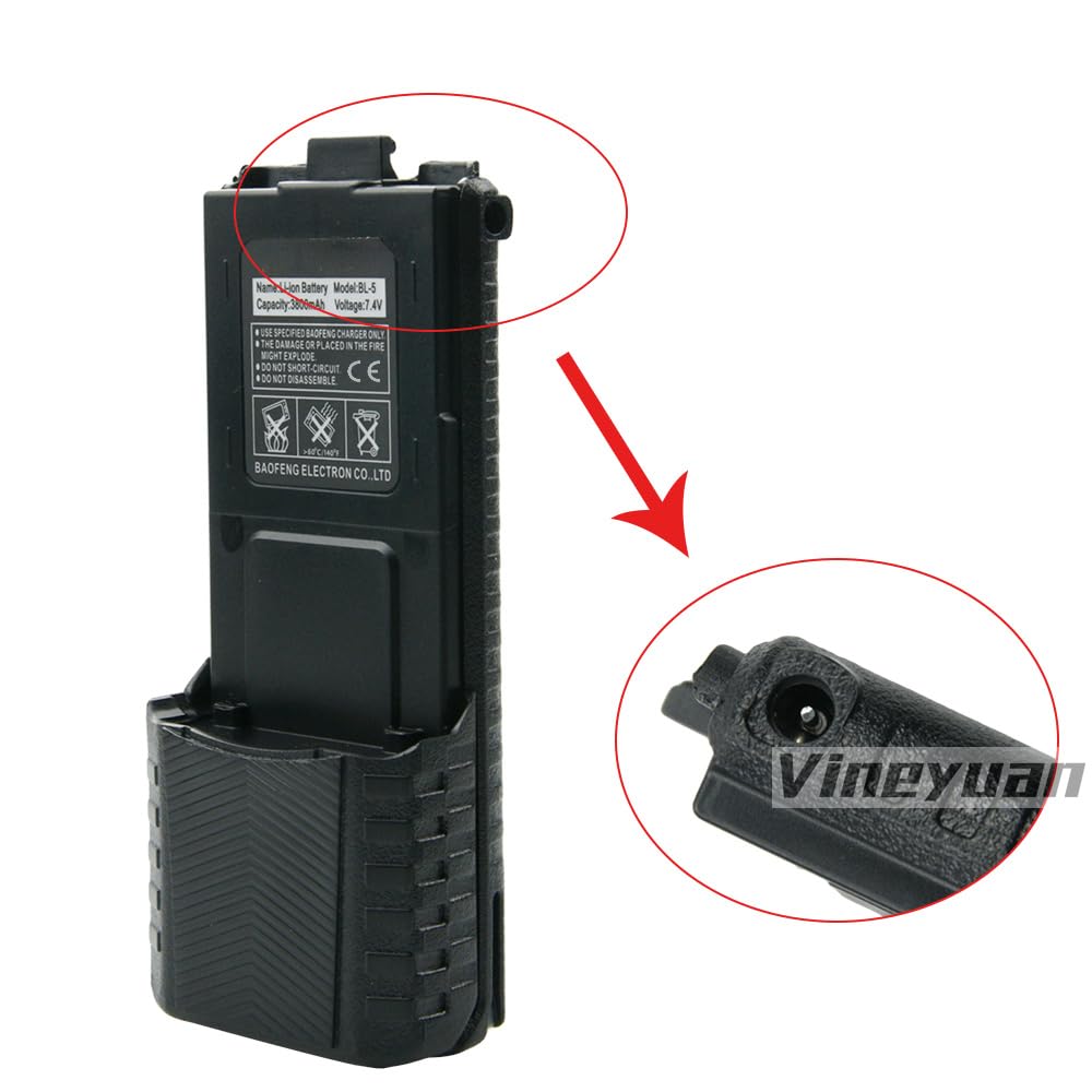 Batterie étendue 3800 mAh BL-5 pour UV-5R UV-5RA UV-5RB UV-5RC UV-5RD UV-5RE BF-F8HP Série Radios Batterie avec câble de Chargeur USB