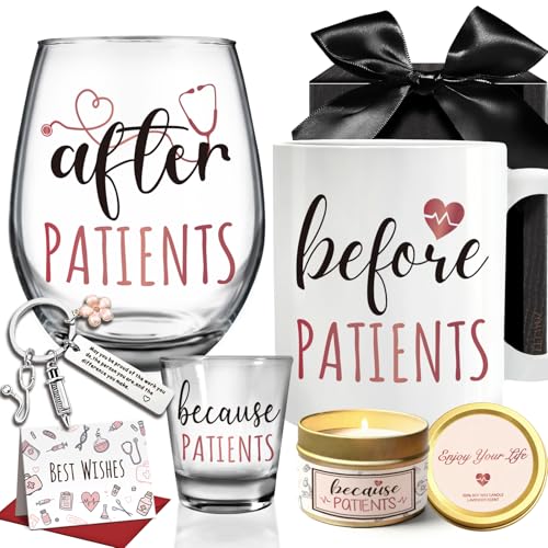 Funny Before/After/Because Patients Coffee Mug Wine Glass and Shot Glass
