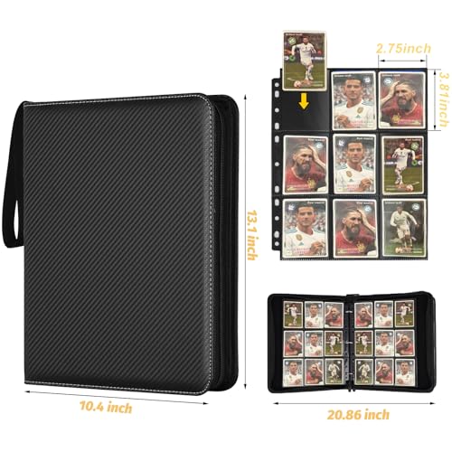 Germun 9 Pocket Card Binder, Premium Zip Trading Card Binder, 720 Double Sided Pocket Pu Collection Binder, Collector Album thumb #3
