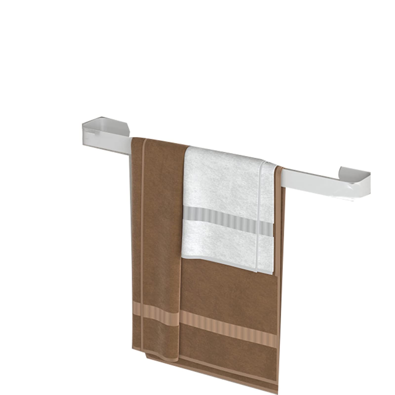 Étagère de salle de bain sans perçage blanche 60cm à ventouse pour rangement mural douche