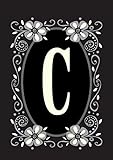 Toland Home Garden Classic Monogram C 28 x 40 Inch Decorative Flower Initial House Flag