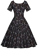 GownTown Women's 1950s Polka Dot Vintage Dresses Audrey Hepburn Style Party Dresses