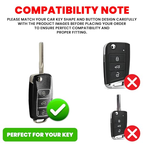 Image of Luxury Waterproof New Transformer Series Soft Silicon Car Key Shell with Keychain for Polo Vento Jetta Ameo Passat and Skoda Rapid Laura Superb Octavia Fabia Yeti 3 Button Flip Key Black