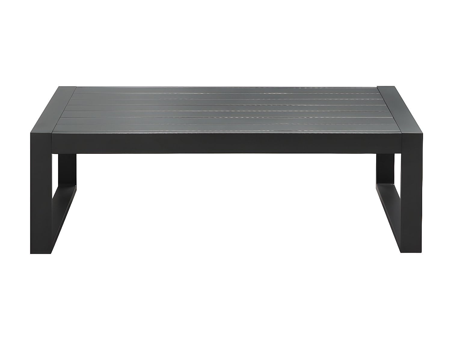 Vente-unique - Mesa de Centro para jardín Molokai - L 110cm x A 61.2cm x H 35.5cm - Aluminio - Gris Antracita