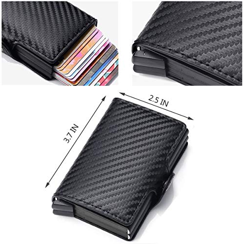 Card Holder, Men Credit Card Holder, Slim Card Case Front Pocket Anti-theft-RFID Auto Pop up Travel Thin Wallets for Men4