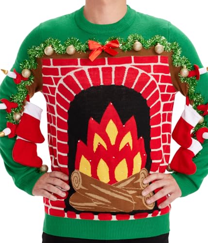 Tipsy Elves Light Up Ugly Christmas Sweaters for Men - Funny Holiday Pullover with LED Lights for Winter Gatherings - Image 3