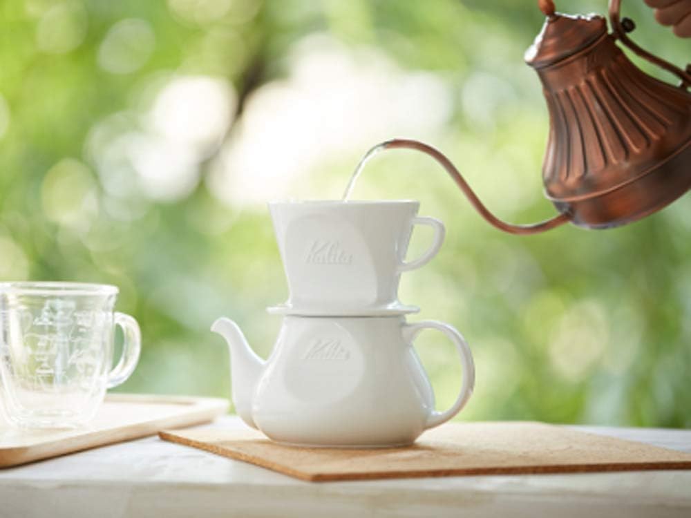 Carita Kalita Coffee Dripper Hasami Pottery for 1 to 2 People, Made in Japan, #01010, Drip Equipment, #01010, For 1 Person 2 People, 1 Cup, 2 Cups, Porcelain, Stylish, Camping, Outdoors, Coffee Shop,