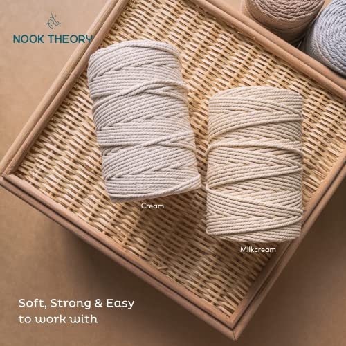 Nook Theory 3Mm Macrame Cord 220 Yards - 4Mm 5Mm Soft Macrame Rope Perfect For Knots - Macrame Supplies For Wall Hangers & Boho Decorations - Cotton Rope - Macrame String (Burnt Orange, 3Mm) #TOP5