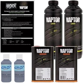 Raptor Truck Bed Liner Kit with Colored Navy Blue #35048 Tint and Spray Gun - 2 Liters - Protective Spray On Paint for Coating Trucks, Tailgates, Vehicle Undercoating - Tintable Bedliner Formula