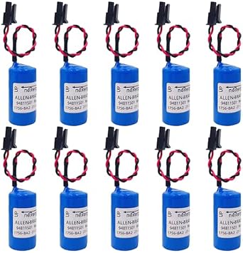 10Pcs 3V 1756-BA2 Replacement Battery for AB 1756-BA2 PLC Controller Assembly BR2/3A-AB 94811501 1756-L1 Battery