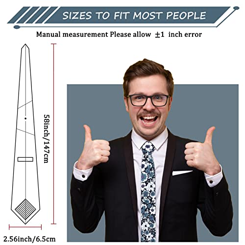 Image of Mantieqingway Men's Cotton Floral Neck Tie 2.56'' Printed Skinny Tie
