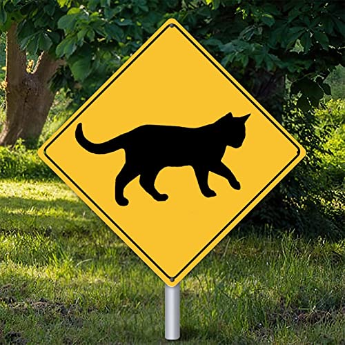 Panneau d'avertissement Caution Beware of Cat pour rassurer la famille