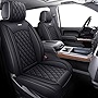 Aierxuan Seat Covers for Truck Chevy Chevrolet Silverado GMC Sierra Pickup 2007-2023 1500 2500HD 3500HD Trail Boss Z71 Crew Double Extended Cab Waterproof Leather Protectors (Full Set, Black)